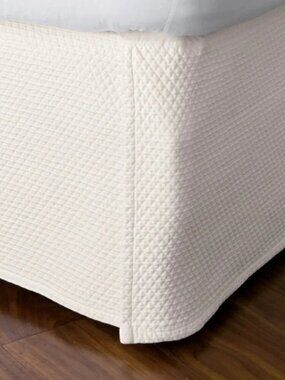 The Company Store Madelyn Egyptian Cotton Matelassé Ivory King Bed Skirt- New!